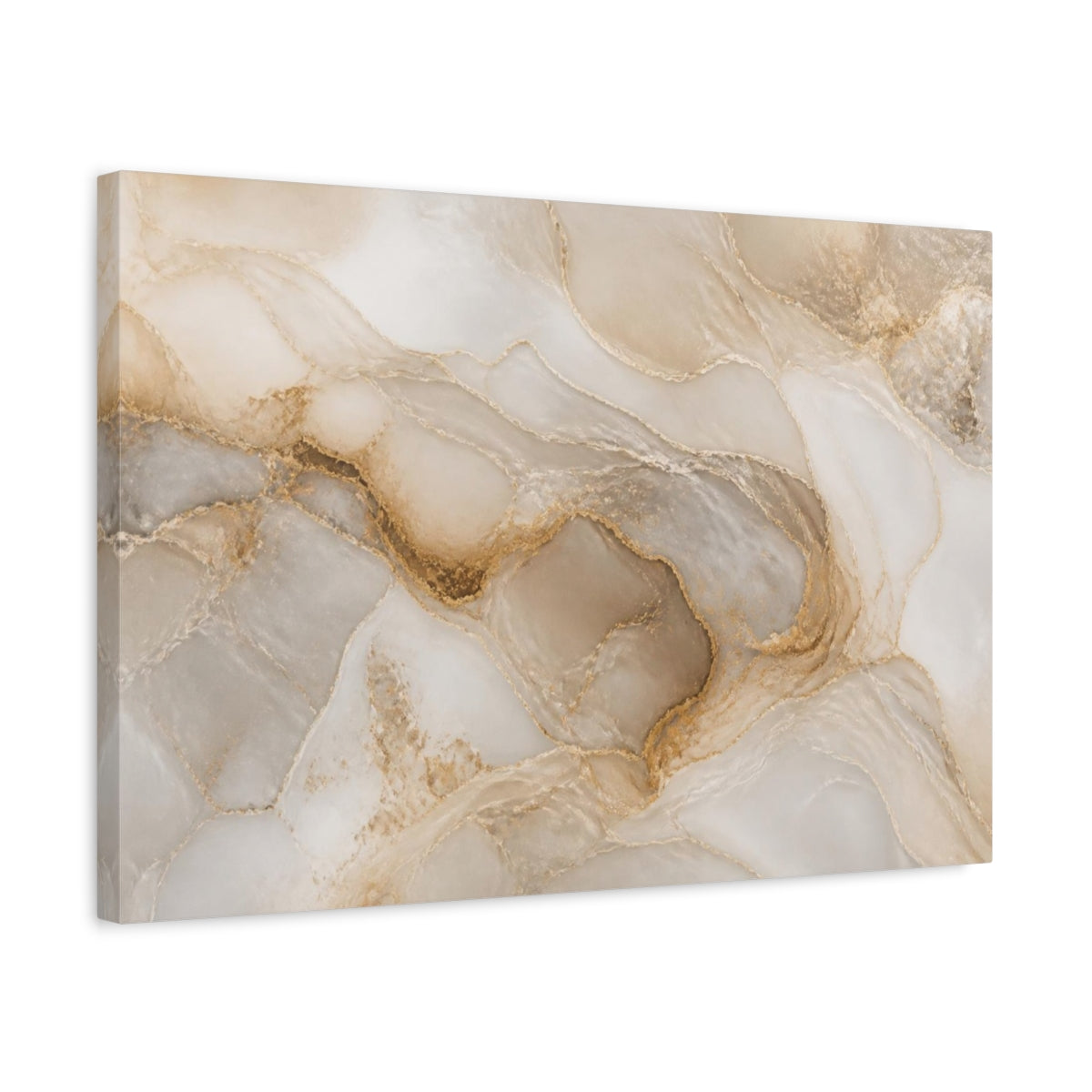 Side Mockup 3. Abstract Golden Agate shown as canvas print