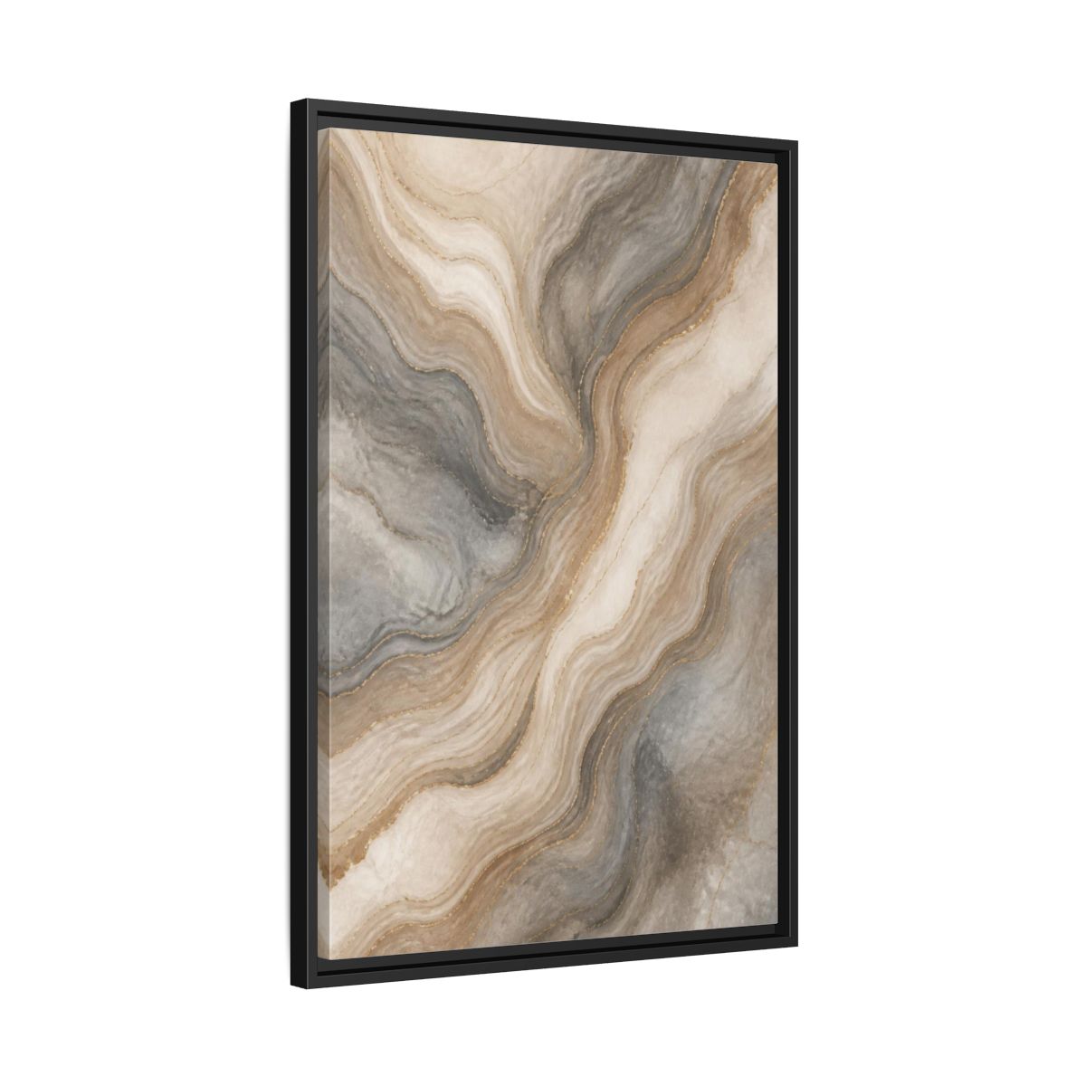 Side Mockup 14. Abstract Marble Layers shown as framed canvas print