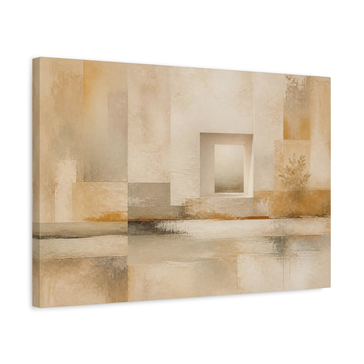 Side Mockup 3. Abstract Plaster Window shown as canvas print
