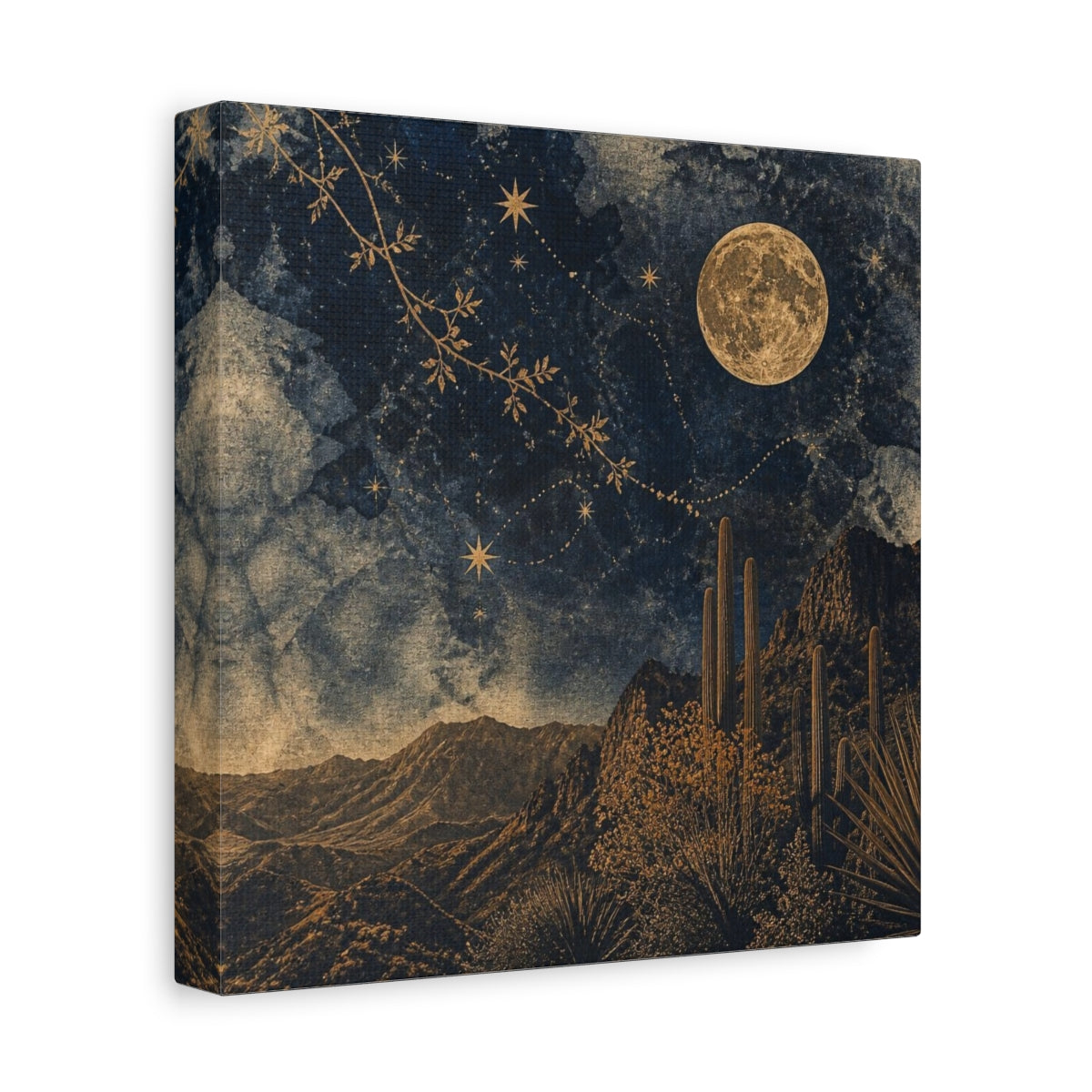 Side Mockup 9. Boho Desert Moon shown as canvas print