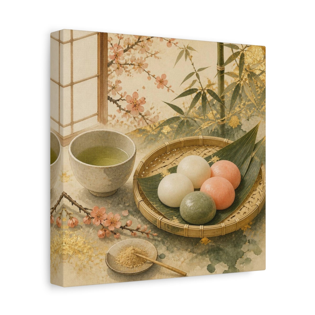 Side Mockup 9. Japanese Mochi Tray shown as canvas print