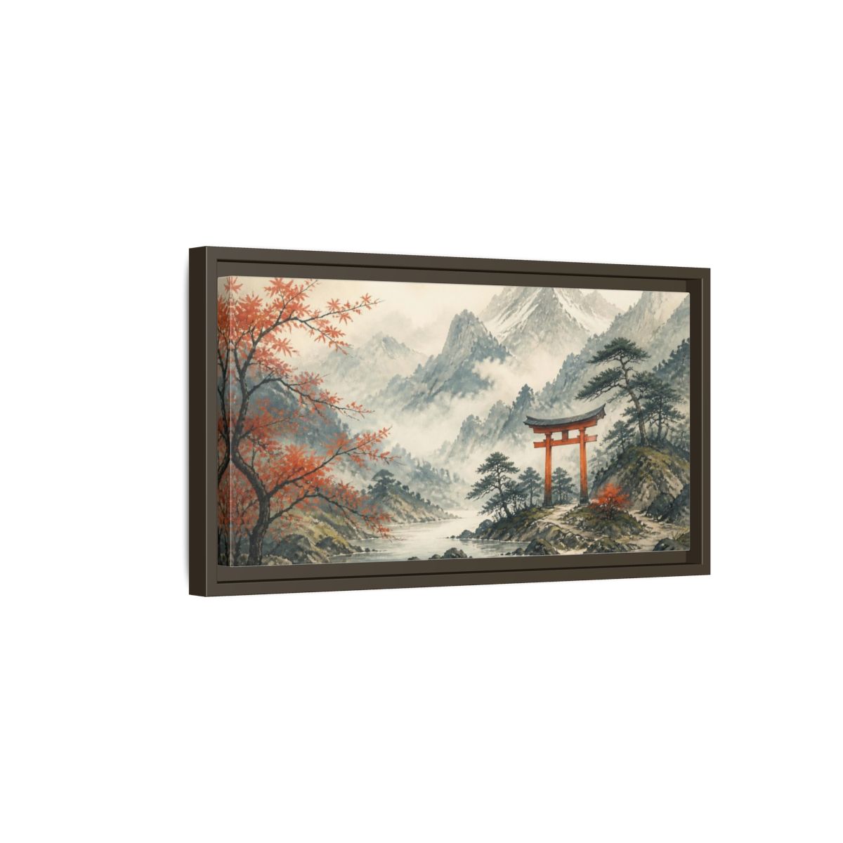 Side Mockup 7. Japanese Torii Gate shown as framed canvas print