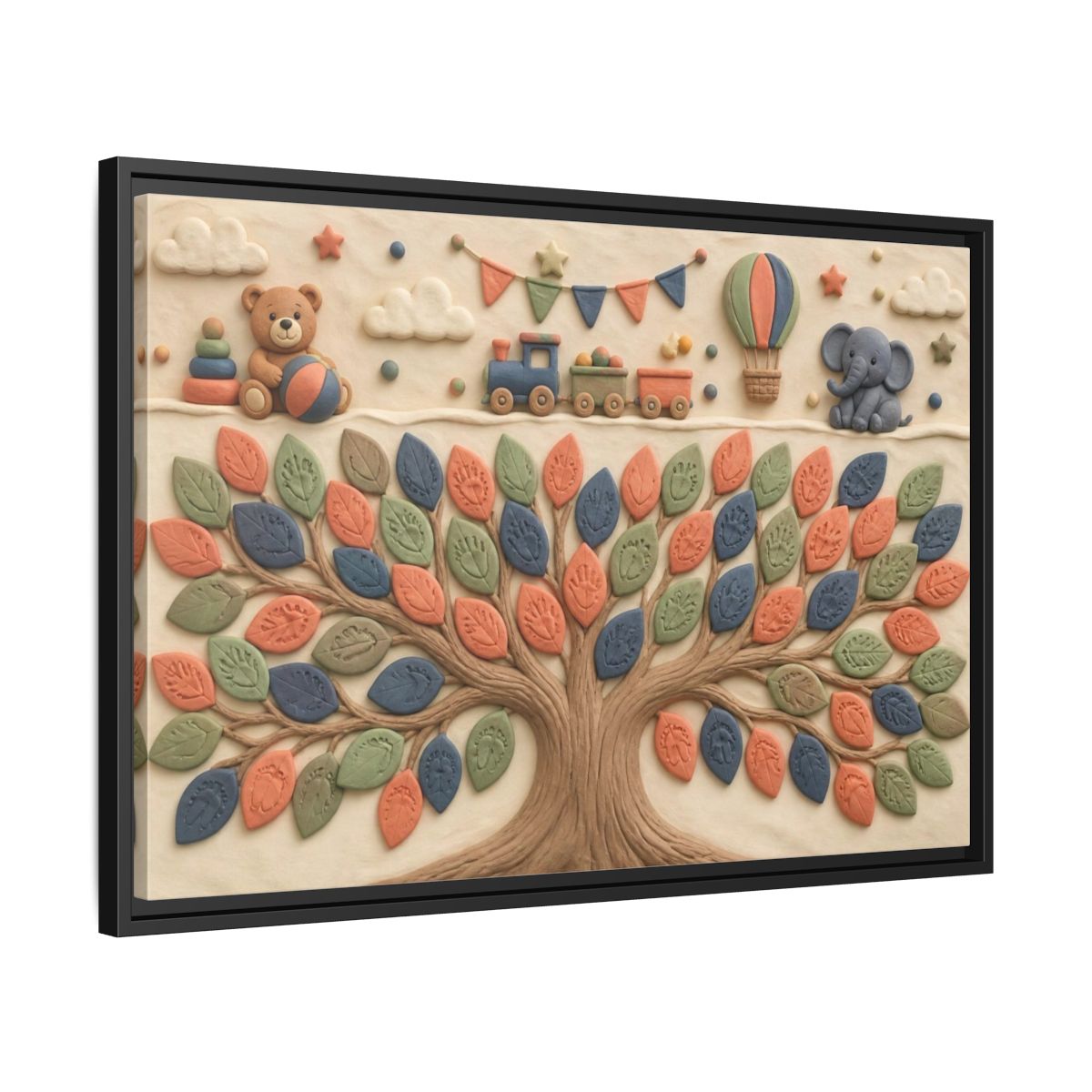 Side Mockup 14. Keepsake Tree For Kids shown as framed canvas print