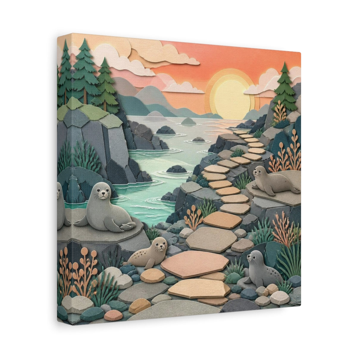 Side Mockup 9. Kids Room Seal Pathway shown as canvas print
