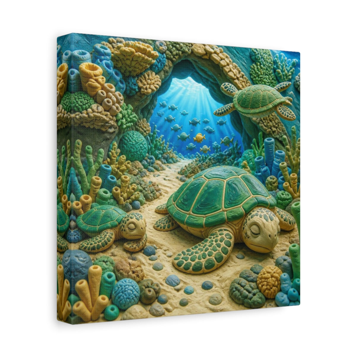 Side Mockup 9. Kids Sea Turtle Cove shown as canvas print