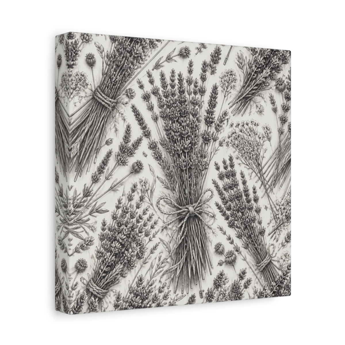 Side Mockup 9. Lavender Flower Bundle shown as canvas print