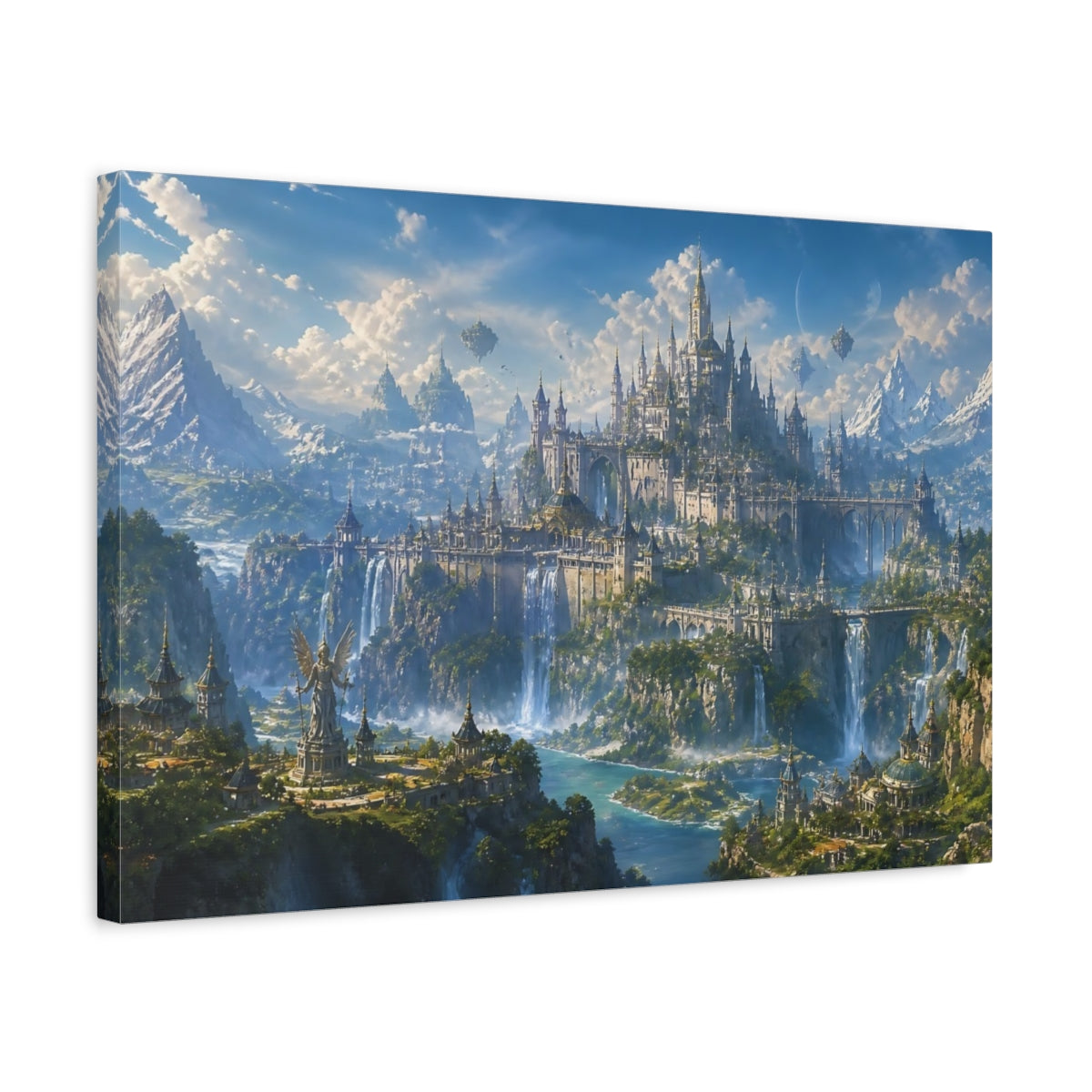 Side Mockup 3. Majestic Cliffside Castle shown as canvas print