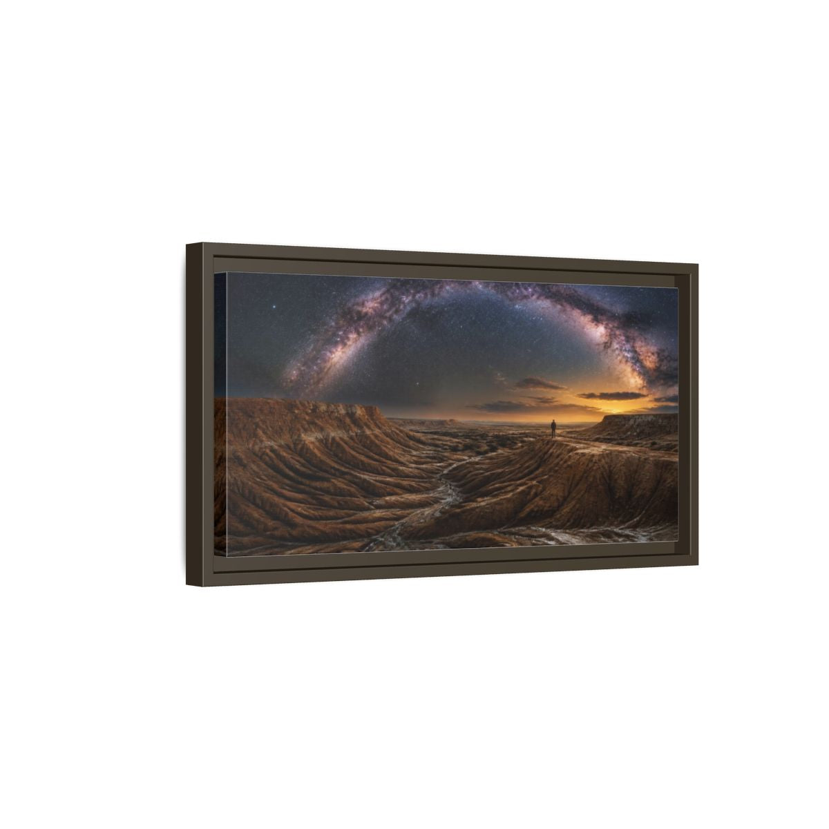 Side Mockup 7. Milky Way Over Ochre Terraces shown as framed canvas print