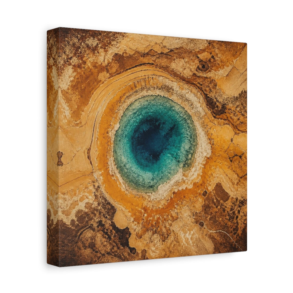 Side Mockup 9. Modern Turquoise Spring shown as canvas print