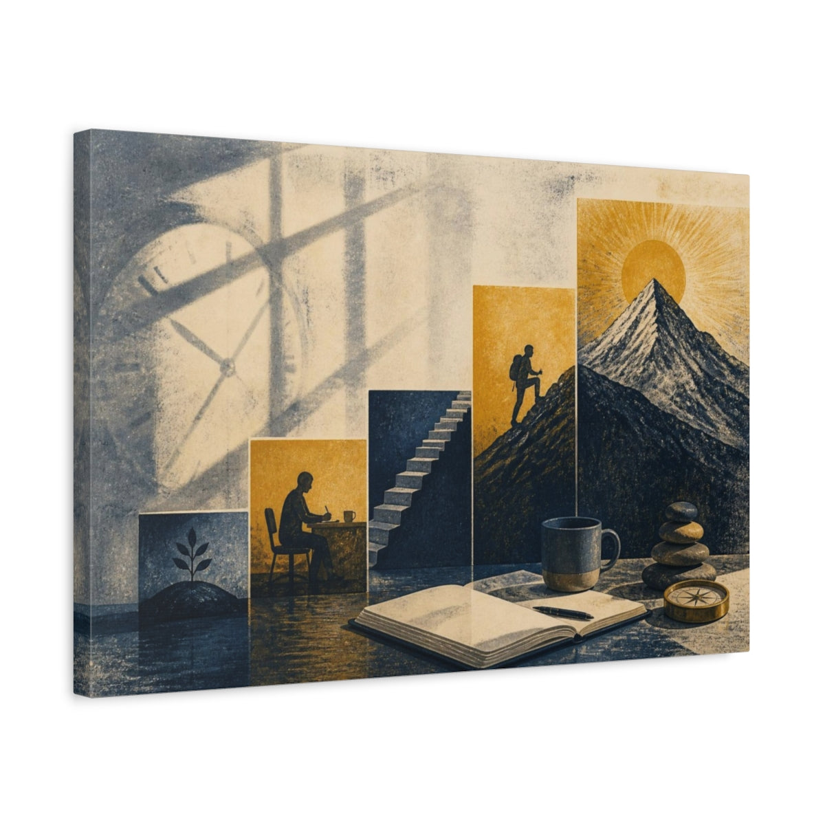 Side Mockup 3. Mountain Motivation Ascent shown as canvas print