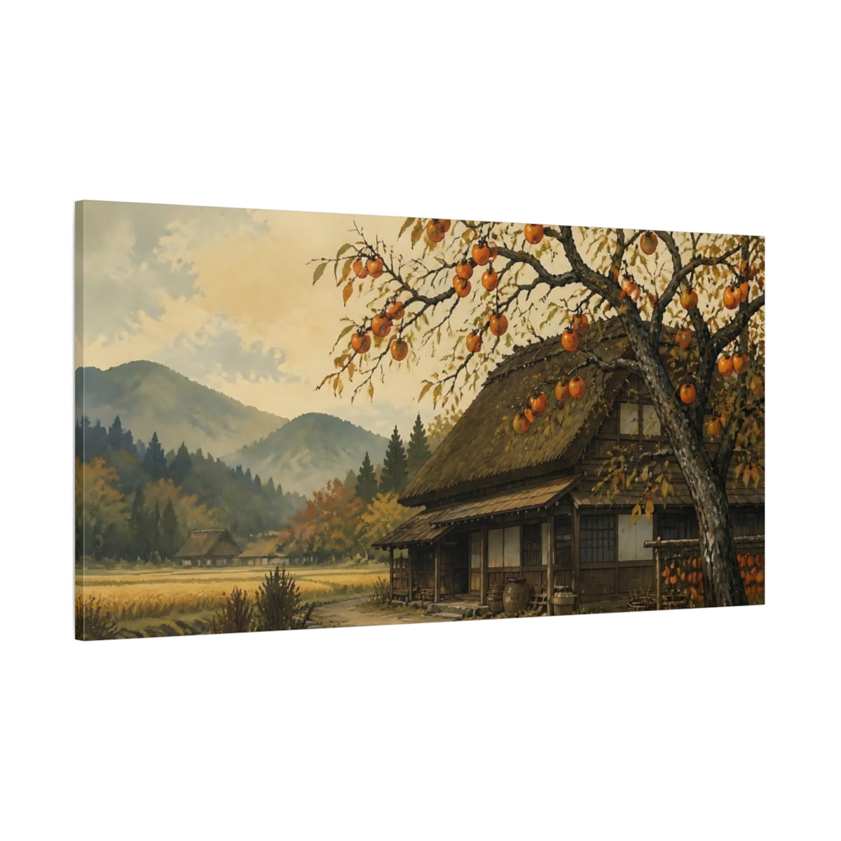 Side Mockup 2. Persimmon Farmhouse Retreat shown as canvas print