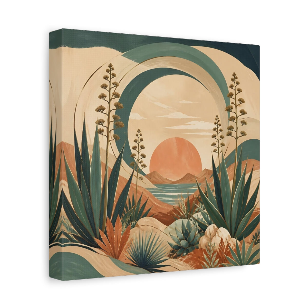 Side Mockup 9. Terracotta Desert Sunset shown as canvas print