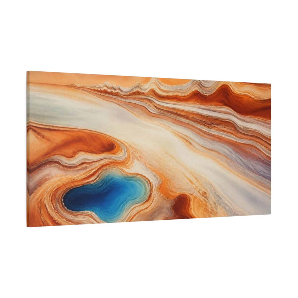 Side Mockup 2. Terracotta Strata shown as canvas print