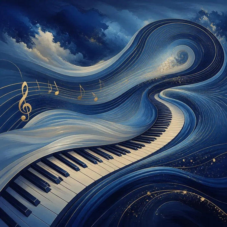 Blue canvas wall art collection