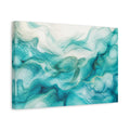 Side Mockup 4. Abstract Aqua Sea Turtle shown as canvas print
