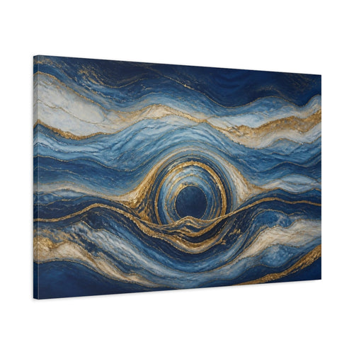 Main Mockup. Abstract Blue Circular Portal shown as canvas print