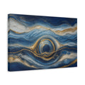 Side Mockup 4. Abstract Blue Circular Portal shown as canvas print