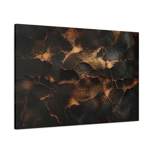 Main Mockup. Abstract Copper Coin shown as canvas print