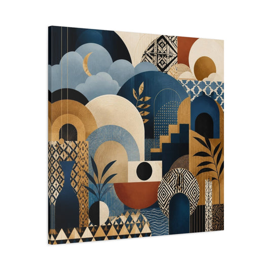 Main Mockup. Abstract Crescent Moon Arches shown as canvas print