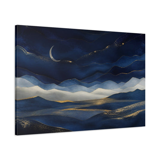 Main Mockup. Abstract Crescent Moon shown as canvas print