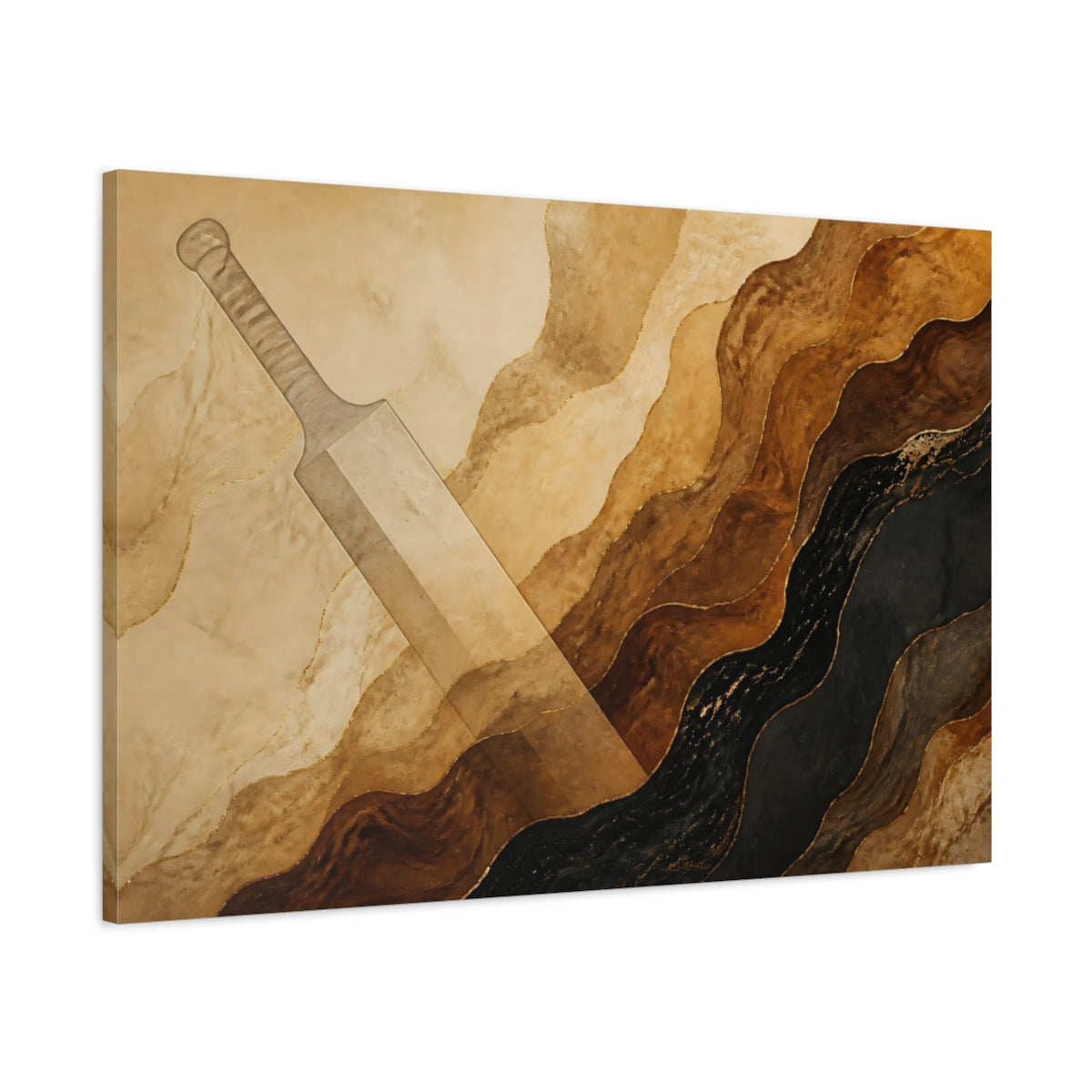 Main Mockup. Abstract Cricket Bat Profile shown as canvas print