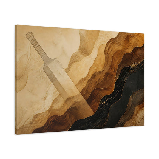 Main Mockup. Abstract Cricket Bat Profile shown as canvas print