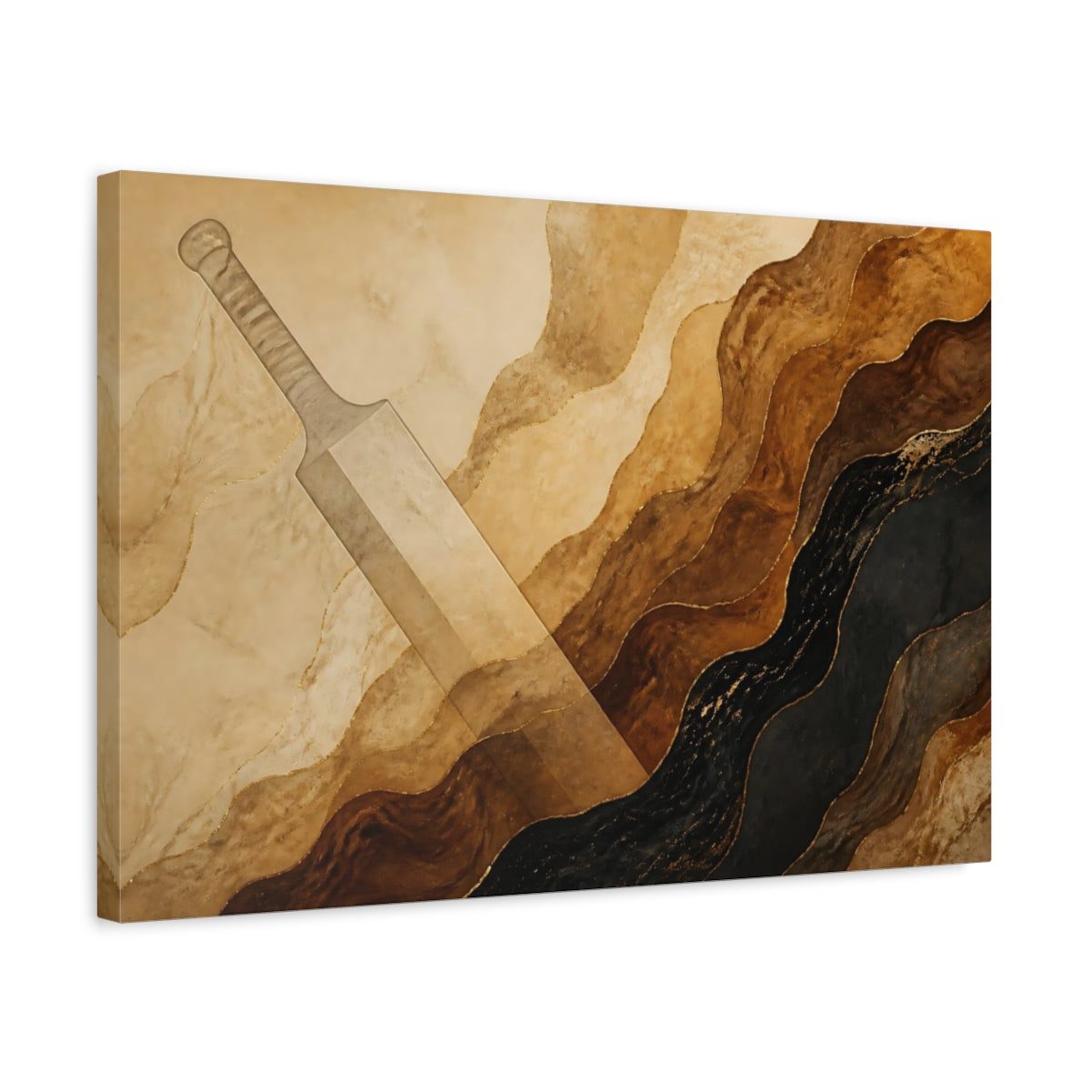 Side Mockup 3. Abstract Cricket Bat Profile shown as canvas print