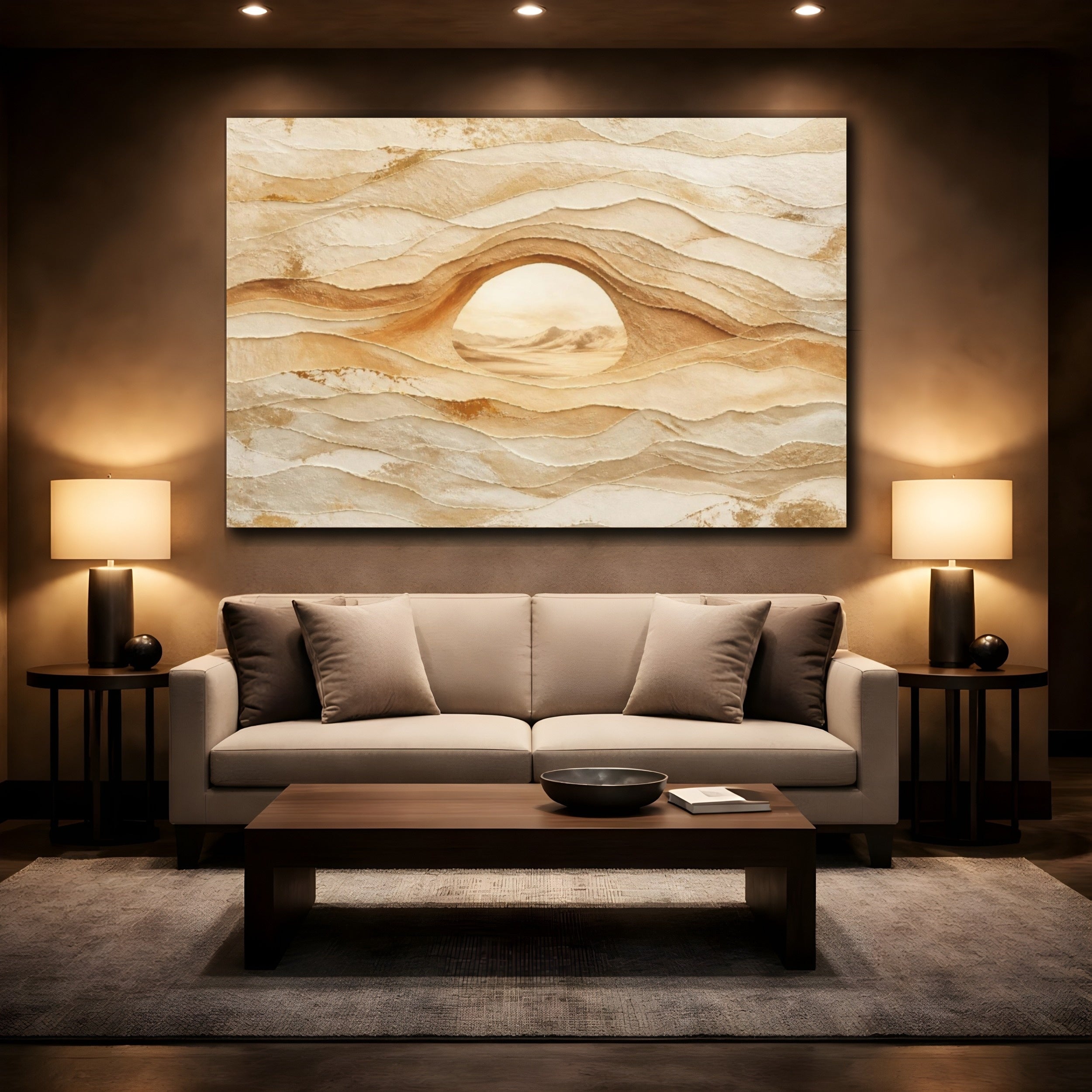 Mockup 2. Abstract Desert Arch shown as canvas print