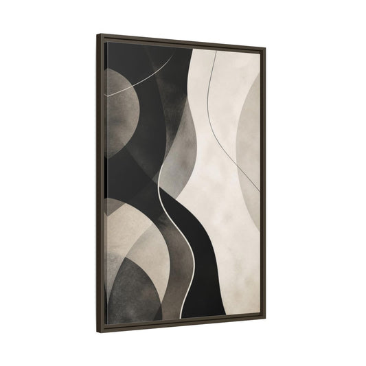 Main Mockup. Abstract Fluid Shapes shown as framed canvas print