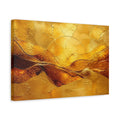 Side Mockup 4. Abstract Gold Leaf Waves shown as canvas print