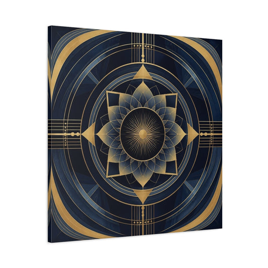 Main Mockup. Abstract Gold Mandala shown as canvas print