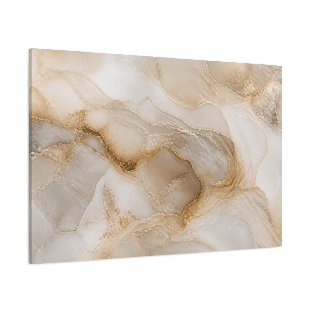 Side Mockup 1. Abstract Golden Agate shown as canvas print