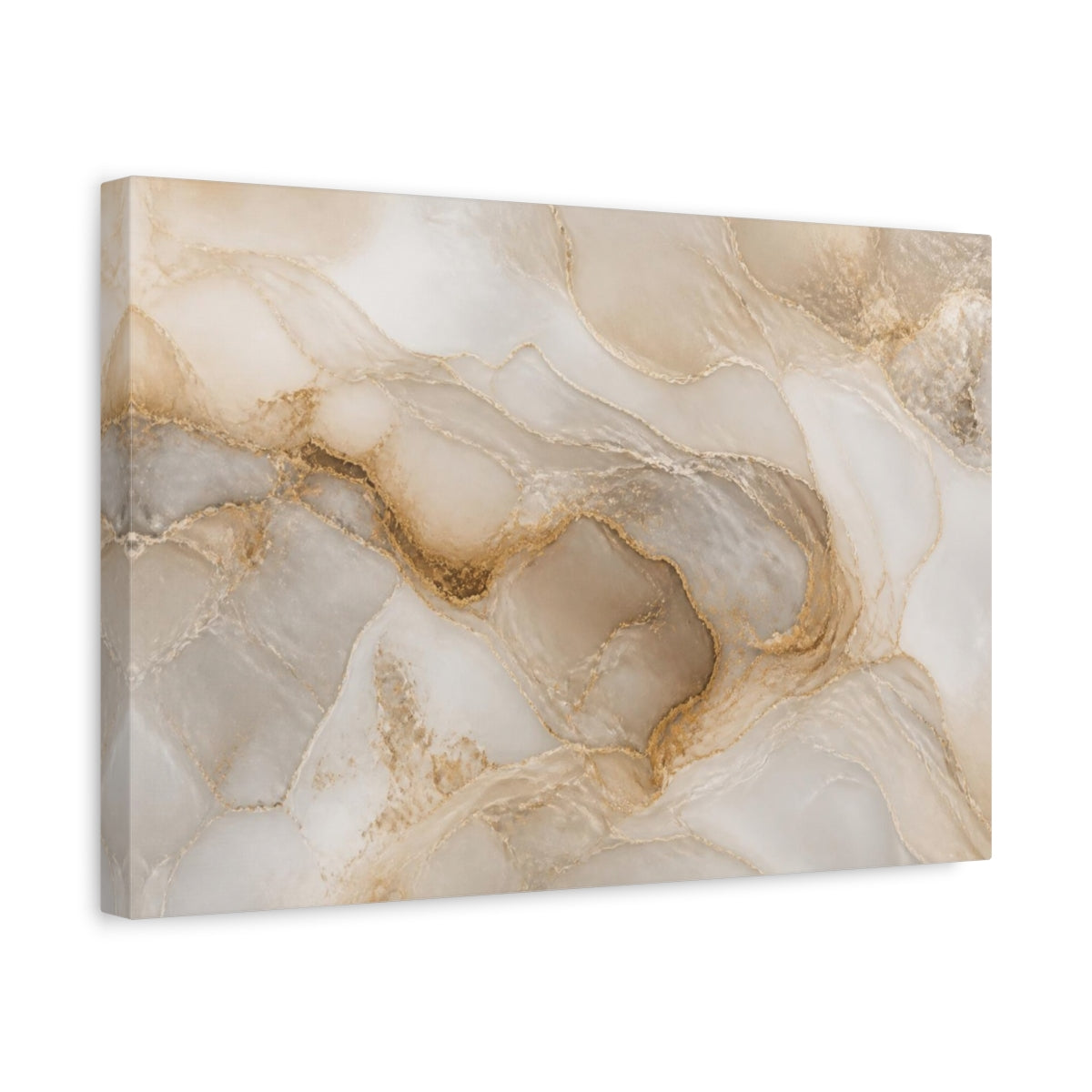 Side Mockup 4. Abstract Golden Agate shown as canvas print