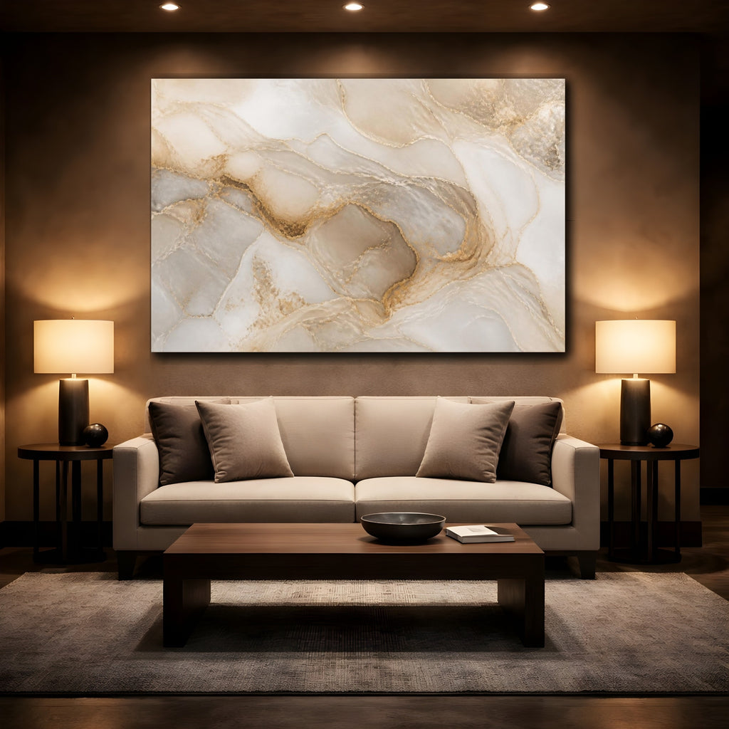 Mockup 2. Abstract Golden Agate shown as canvas print