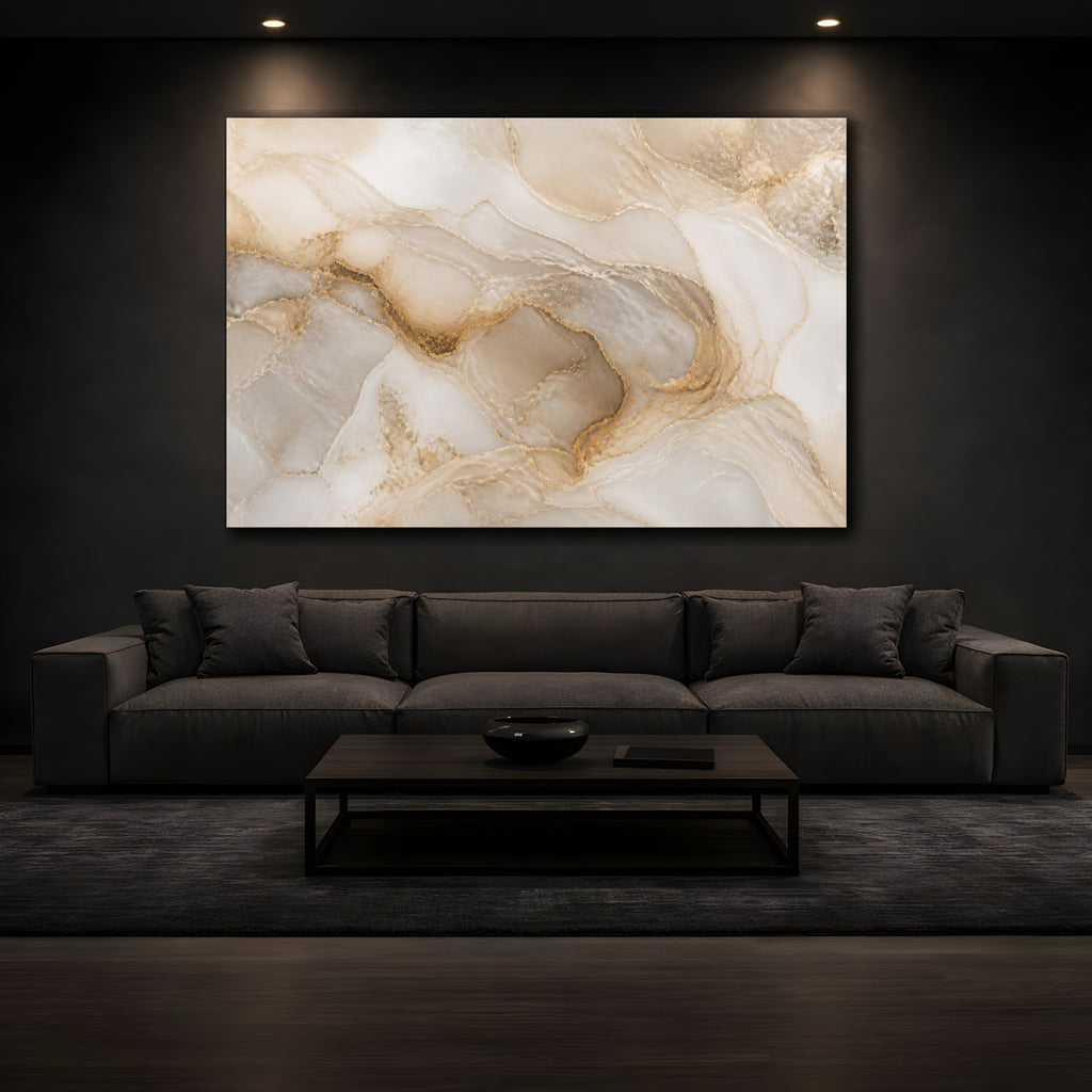 Mockup 3. Abstract Golden Agate shown as canvas print