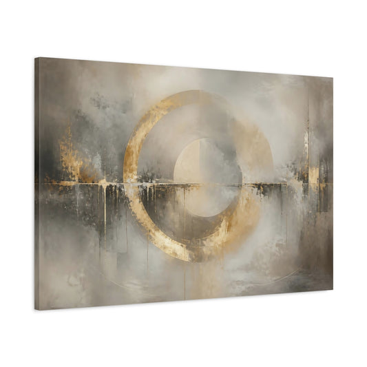 Main Mockup. Abstract Golden Circle shown as canvas print