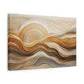 Side Mockup 4. Abstract Golden Sun Waves shown as canvas print