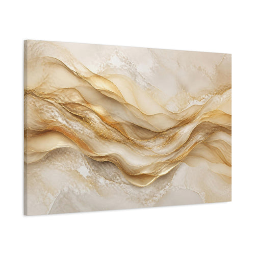 Main Mockup. Abstract Golden Waves shown as canvas print