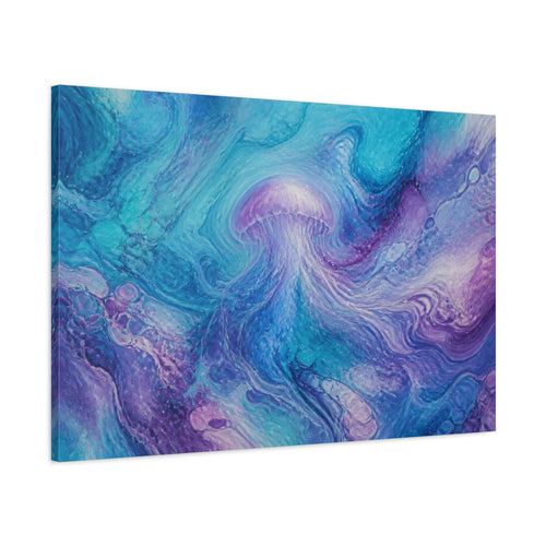 Main Mockup. Abstract Jellyfish Swirl shown as canvas print