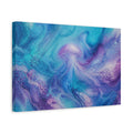 Side Mockup 4. Abstract Jellyfish Swirl shown as canvas print