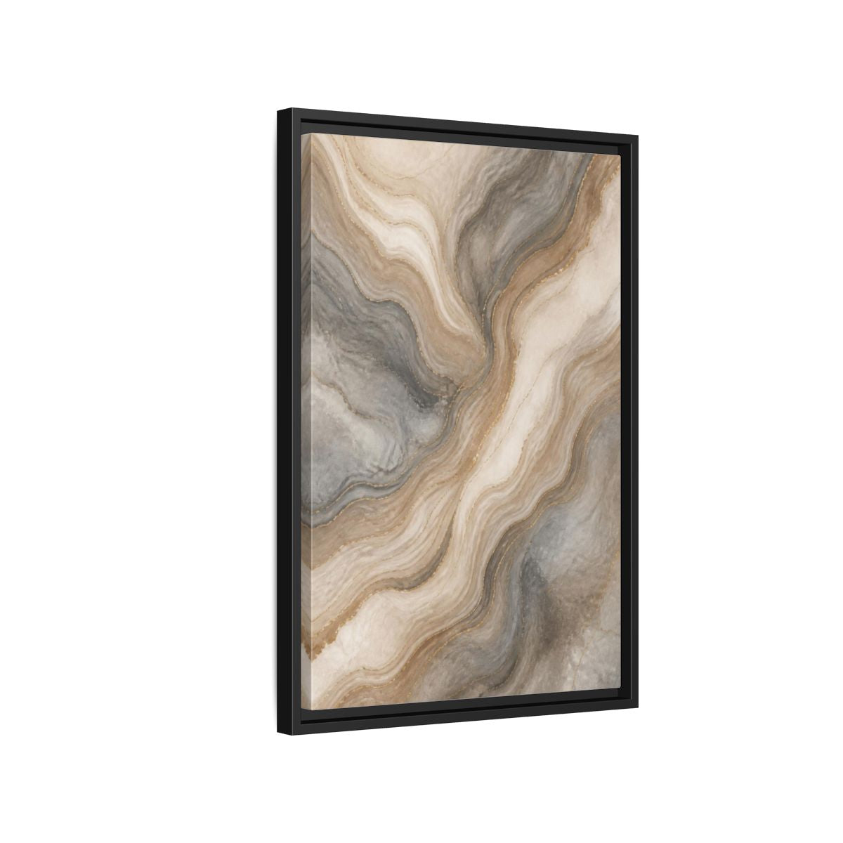 Side Mockup 3. Abstract Marble Layers shown as framed canvas print
