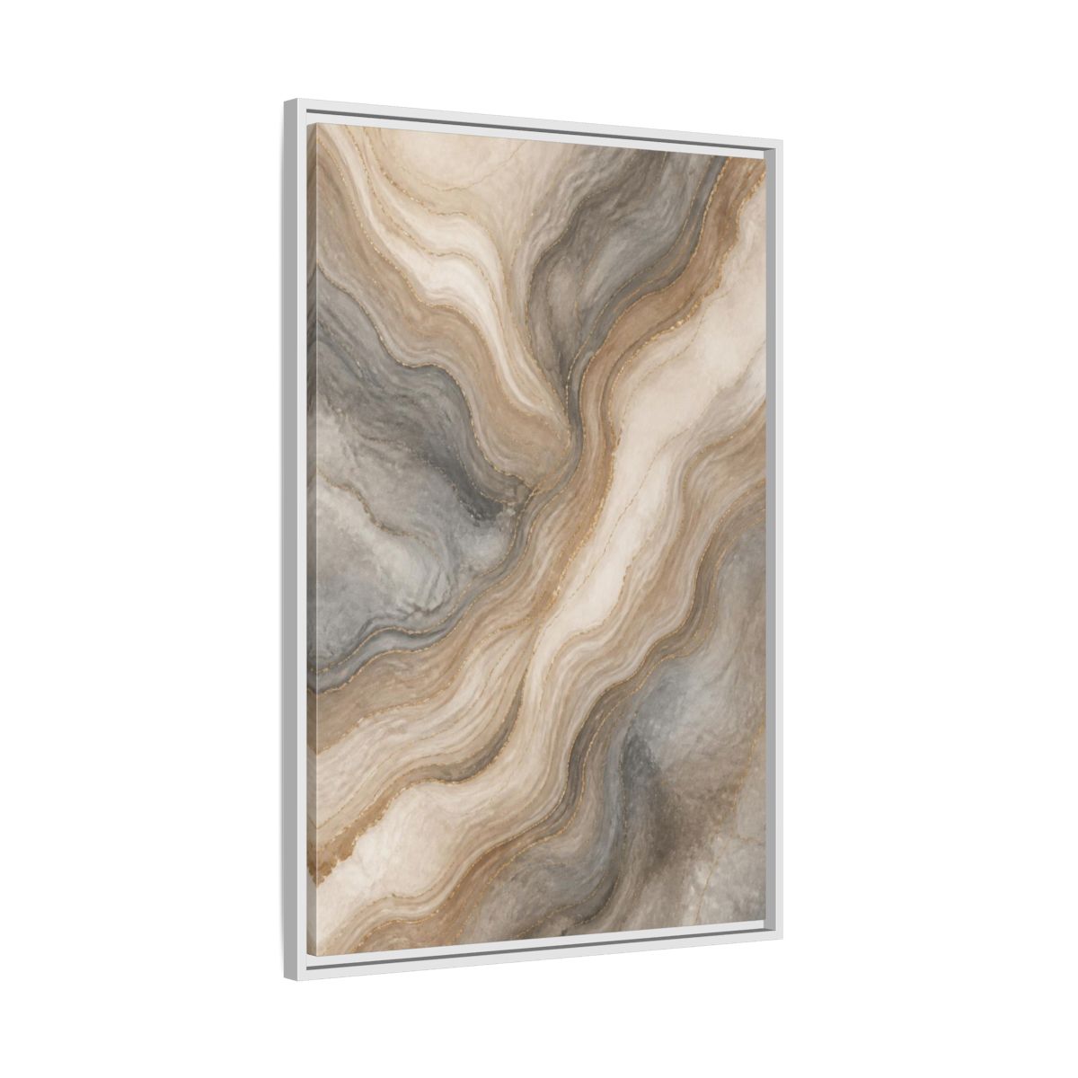 Side Mockup 9. Abstract Marble Layers shown as framed canvas print