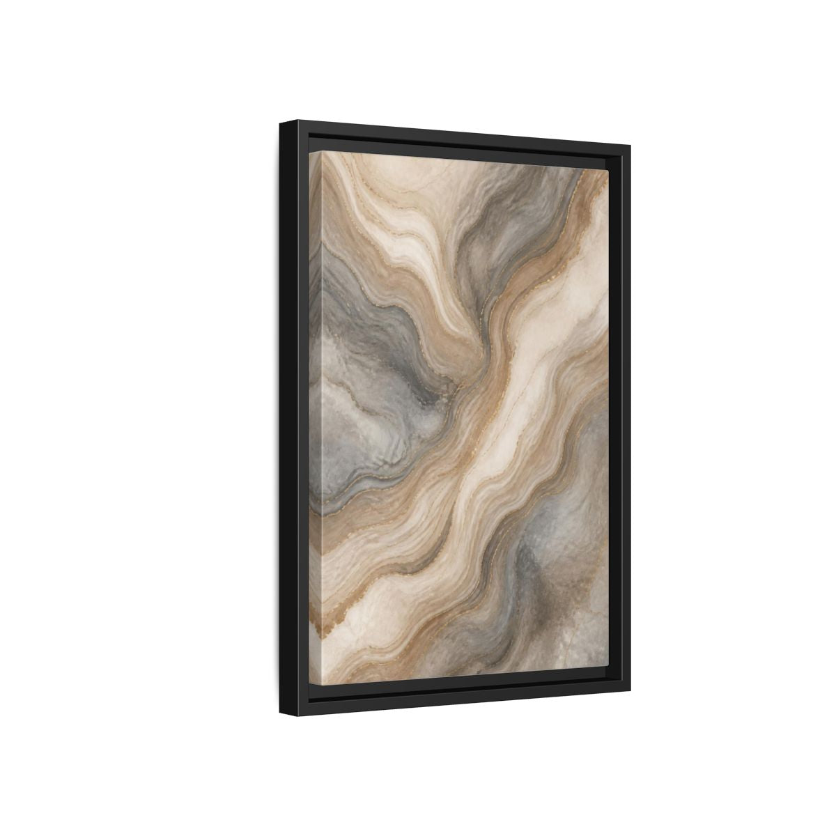 Side Mockup 6. Abstract Marble Layers shown as framed canvas print