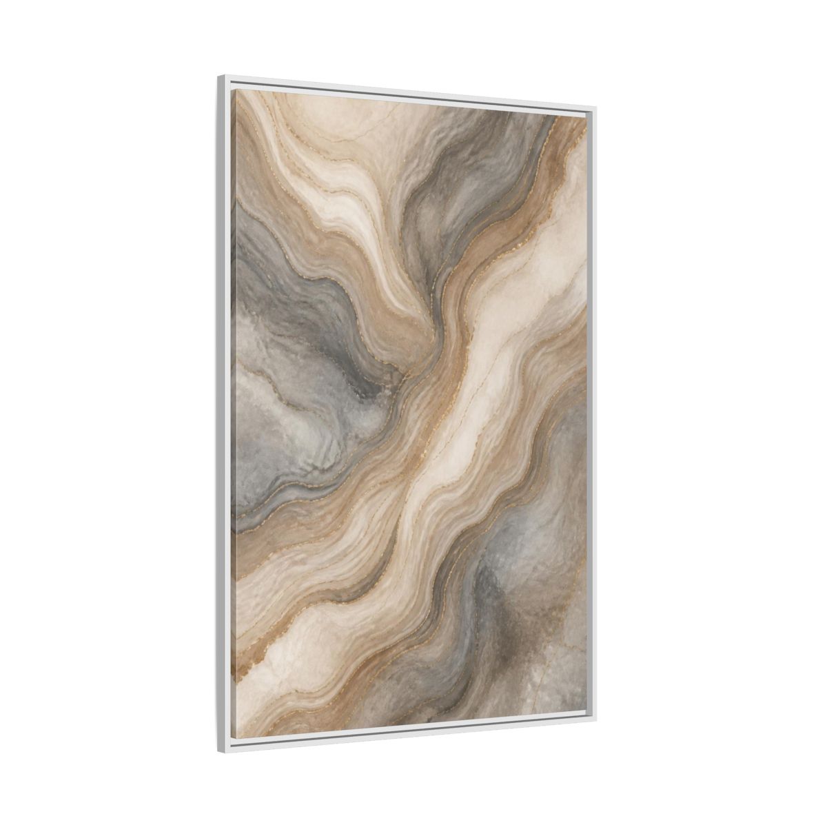Side Mockup 7. Abstract Marble Layers shown as framed canvas print