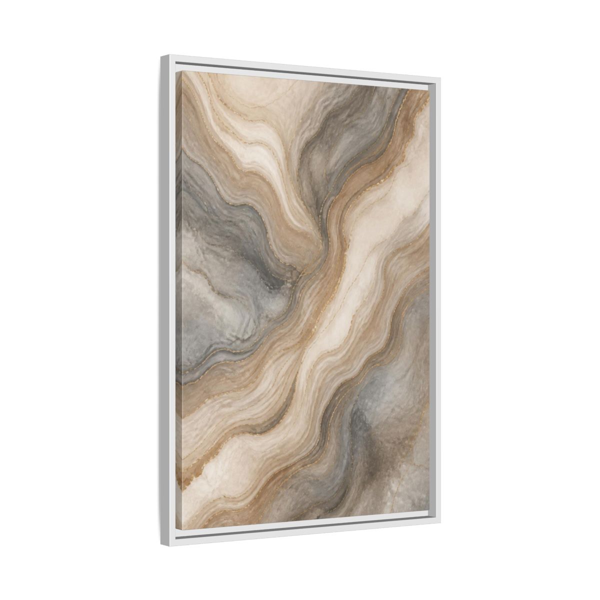 Side Mockup 10. Abstract Marble Layers shown as framed canvas print