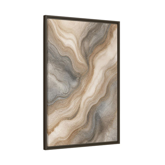 Main Mockup. Abstract Marble Layers shown as framed canvas print