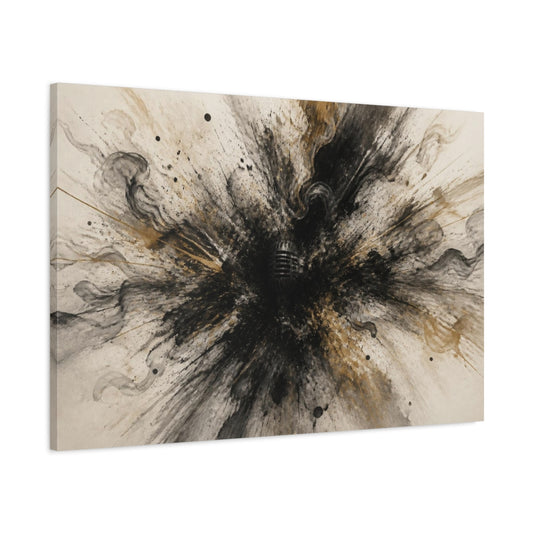 Main Mockup. Abstract Microphone Burst shown as canvas print