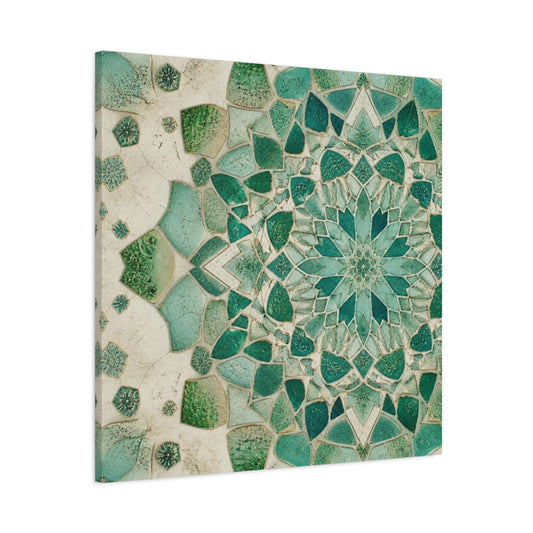 Main Mockup. Abstract Mosaic Mandala shown as canvas print