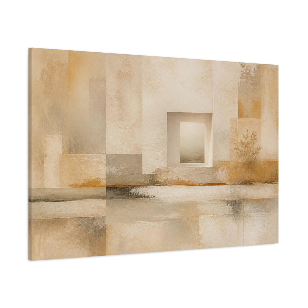 Side Mockup 1. Abstract Plaster Window shown as canvas print