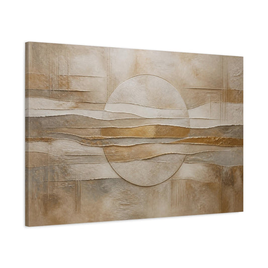 Main Mockup. Abstract Relief Circle shown as canvas print